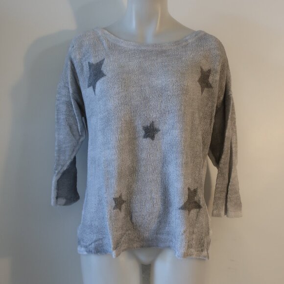 Womens Tyler Jacobs Feel the Piece Gray Star Raw Hem Kona Sweatshirt M - Picture 5 of 9